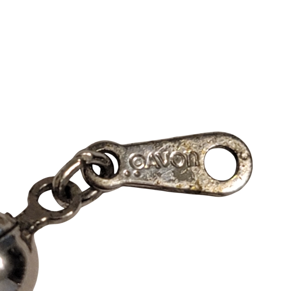 Avon Vintage Jewelry Necklace Small Round Silver Metal Ball Minimalist Chain - Picture 6 of 7
